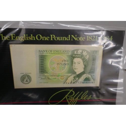 2206 - Twenty-one £1 notes in ‘Raffles’ One Step Ahead packs