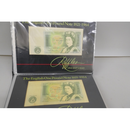 2206 - Twenty-one £1 notes in ‘Raffles’ One Step Ahead packs