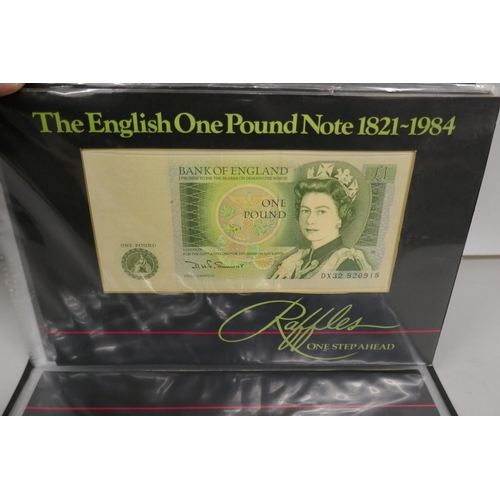 2206 - Twenty-one £1 notes in ‘Raffles’ One Step Ahead packs