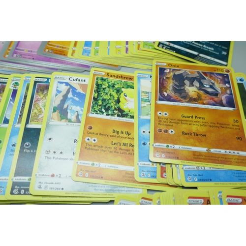 2208 - A collection of over 600 Pokémon cards in collectors box with some holographic