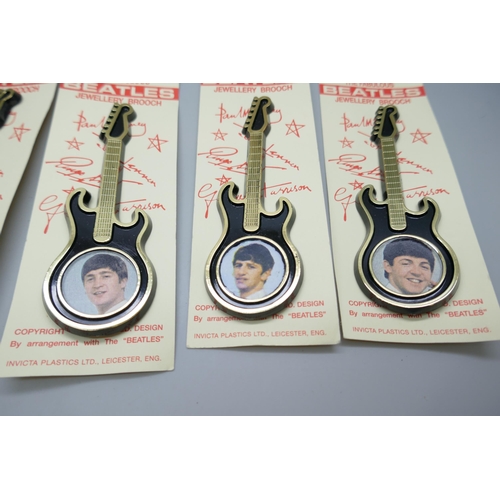 2226 - Five The Beatles guitar brooches