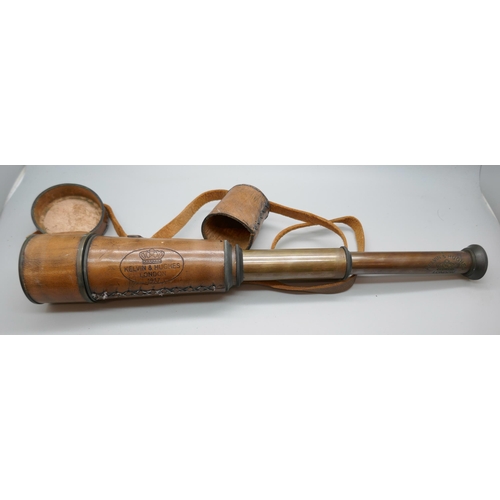 2227 - A four draw telescope by Kelvin & Hughes, London dated 1917