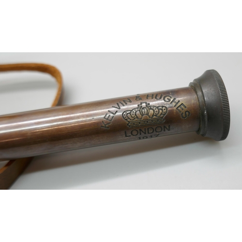 2227 - A four draw telescope by Kelvin & Hughes, London dated 1917