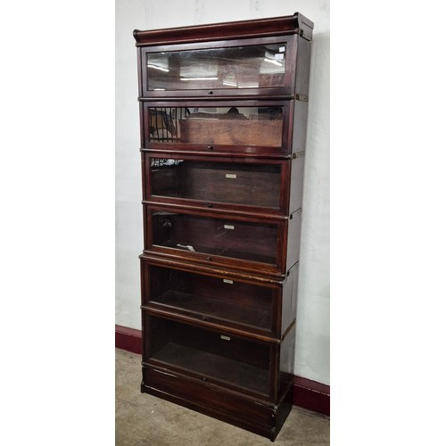 66 - An early 20th Century Globe Wernicke mahogany six tier sectional stacking bookcase