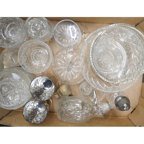 2324 - Four boxes of assorted crystal and glass, including a boxed Dartington crystal vase, Edinburgh cryst... 