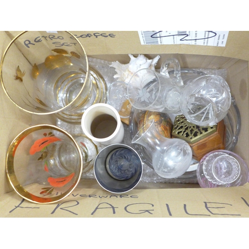 2328 - Six boxes of china, glass, pictures, etc. **PLEASE NOTE THIS LOT IS NOT ELIGIBLE FOR IN-HOUSE POSTIN... 