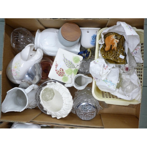 2328 - Six boxes of china, glass, pictures, etc. **PLEASE NOTE THIS LOT IS NOT ELIGIBLE FOR IN-HOUSE POSTIN... 