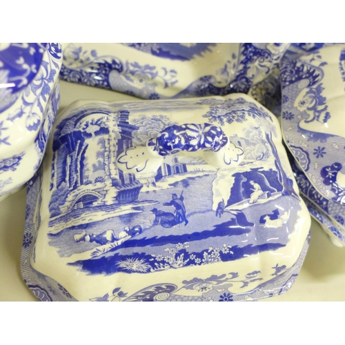 2335 - A Copeland Spode Italian blue and white soup tureen and ladle, and four covered vegetable dishes **P... 