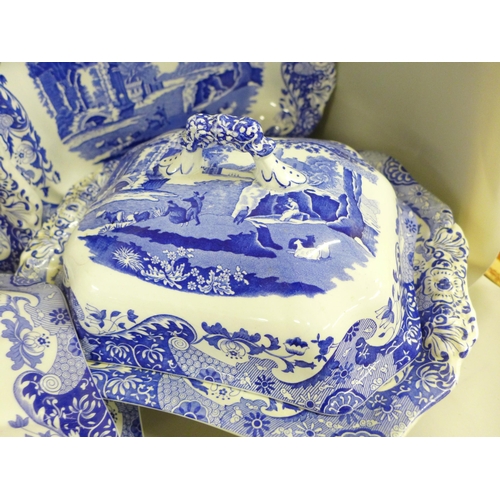 2335 - A Copeland Spode Italian blue and white soup tureen and ladle, and four covered vegetable dishes **P... 