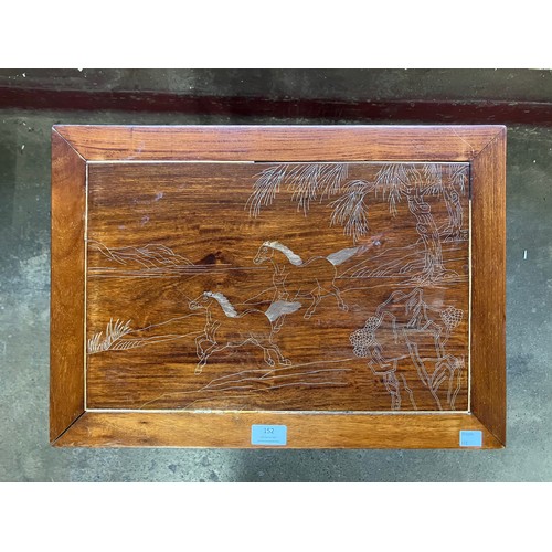 152 - A Chinese inlaid hardwood occasional table