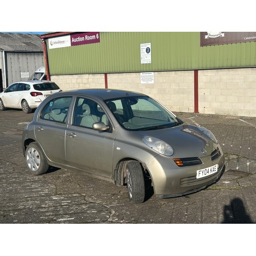 5422 - A 2004 Nissan Micra SE in gold 5 door hatchback car with a 1386cc automatic petrol engine mileage: 6... 