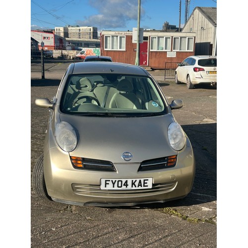 5422 - A 2004 Nissan Micra SE in gold 5 door car with a 1386cc automatic petrol engine mileage: 65656   FY0... 