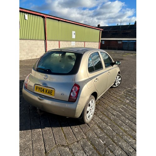 5422 - A 2004 Nissan Micra SE in gold 5 door hatchback car with a 1386cc automatic petrol engine mileage: 6... 