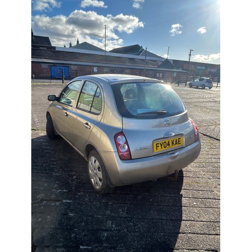 5422 - A 2004 Nissan Micra SE in gold 5 door hatchback car with a 1386cc automatic petrol engine mileage: 6... 