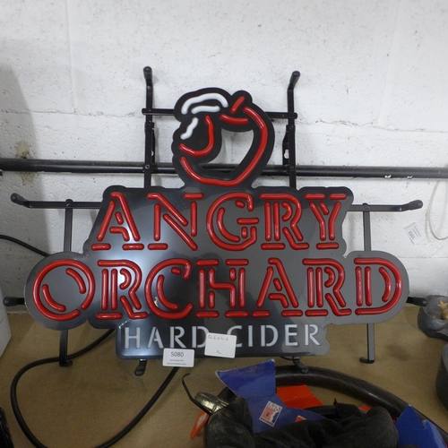 5080 - An Angry Orchard Hard Cider light up neon display sign