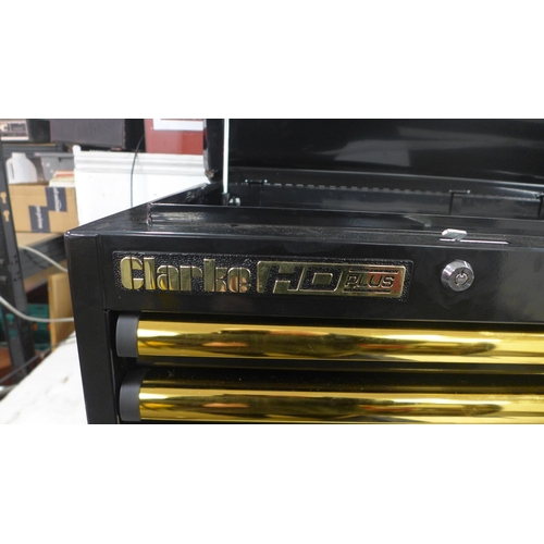 5116 - A Clarke HD Plus CBB231BGC black and gold lockable metal tool chest with 9 ball bearing roller drawe... 