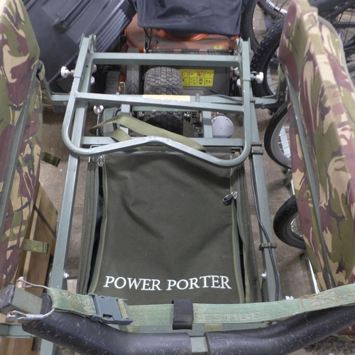 5138 - A Carp-Porter Power Porter fishing trolley with a Carp-Porter Prestige fishing bag, comes with batte... 