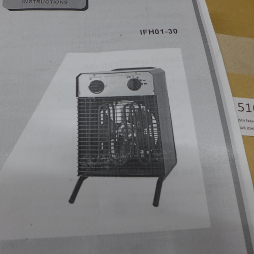 5165 - A boxed sample IFH01-30 3KW heater* This lot is subject to VAT