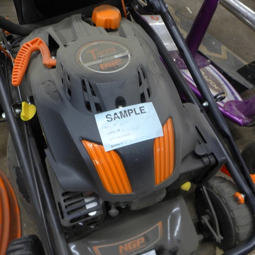 5170 - A sample NGP T475 139cc OHV petrol driven lawn mower with collection box* This lot is subject to VAT