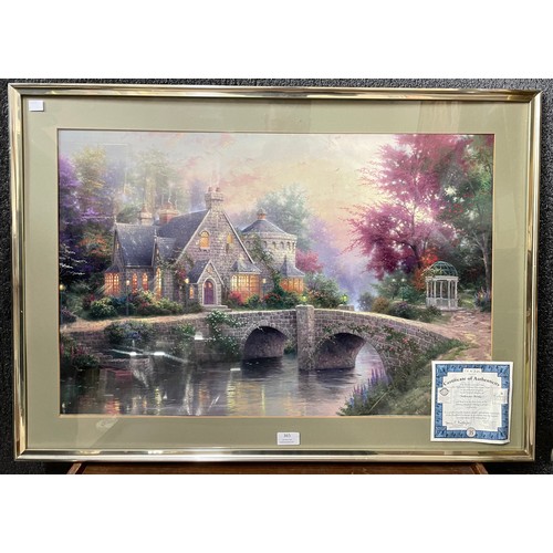 365 - A Thomas Kinkade print, Stillwater Bridge, framed