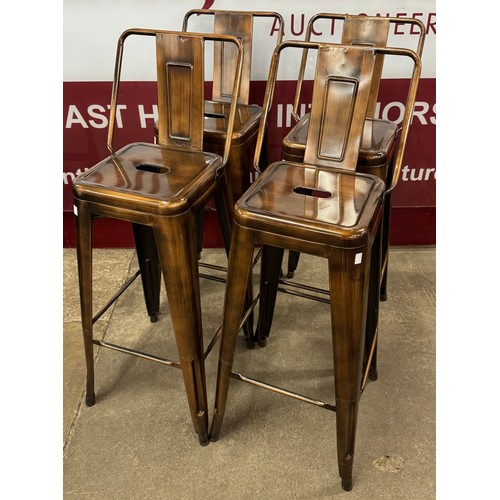 53A - A set of four Tolix-style bar stools