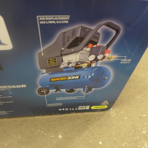 5174 - A boxed sample Workzone 2.5hp 24 litre air compressor * This lot is subject to VAT