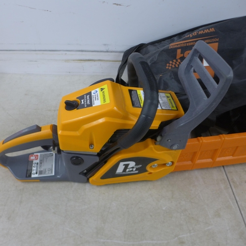 5198 - A Hyundai P622DC P1 petrol driven chainsaw with fuel/oil mixing bottle, chain guard, tool kit and ch... 