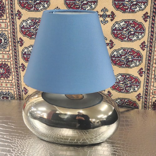 3093A - Glass pebble table lamp with blue shade