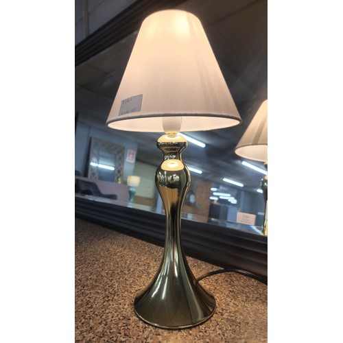 3156A - Gold coloured metal touch lamp with white shade