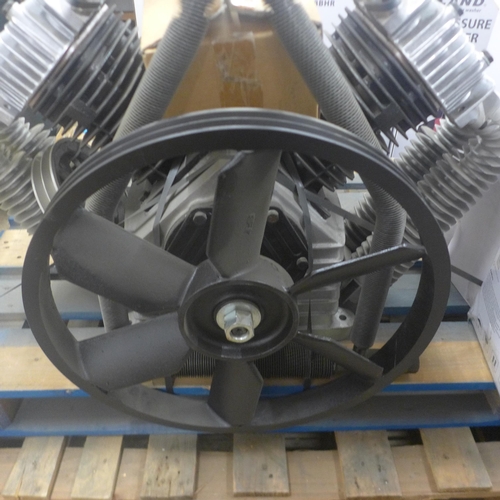 5262 - A sample BKV50 v-shaped twin valve belt driven compressor pump* This lot is subject to VAT