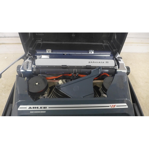 5265 - A cased Adler Gabriele 35 West German vintage typewriter