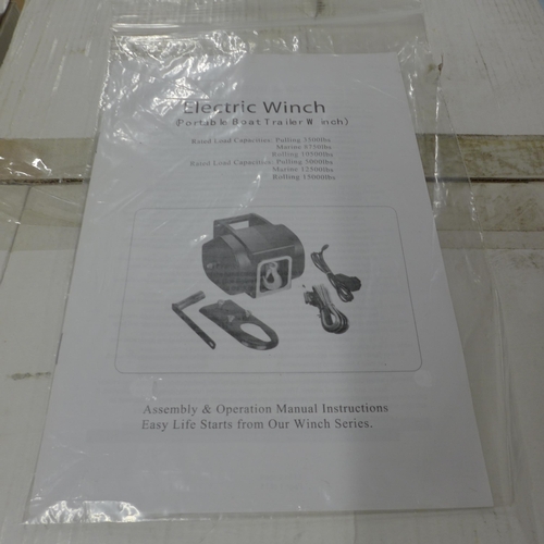 5279 - A boxed sample JH5000B 12V  5000lbs capacity boat/trailer electric winch * This lot is subject to VA... 