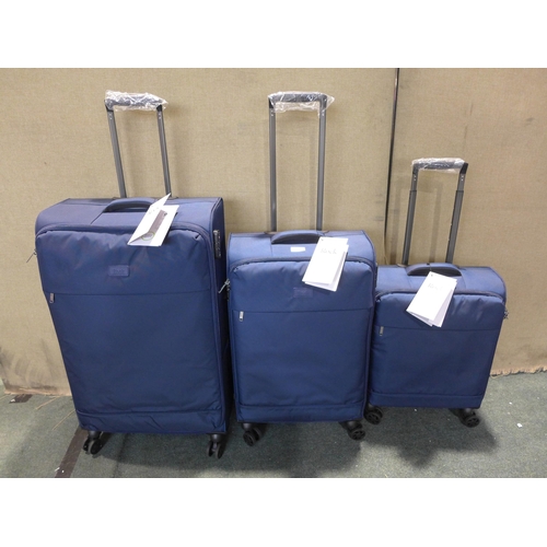 6019 - Rock Paris 3 piece navy luggage set (large/medium/carry-on) Original RRP £116.66 + VAT (351-190) *Th... 