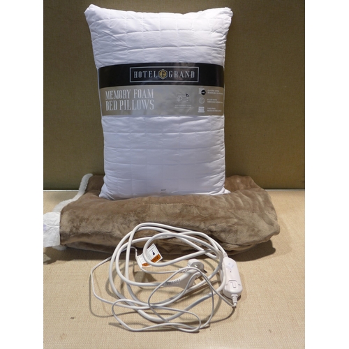 6037 - Berkshire heated throw and a Hotel Grand shredded memory foam pillow  (351-204) *This lot is subject... 