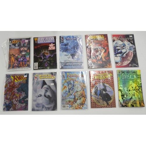 2080 - Eleven comics, Marvel Heroes Reborn, Warlands, Vampirella, Blonde Avenger, Fantastic Four, Spider-Ma... 