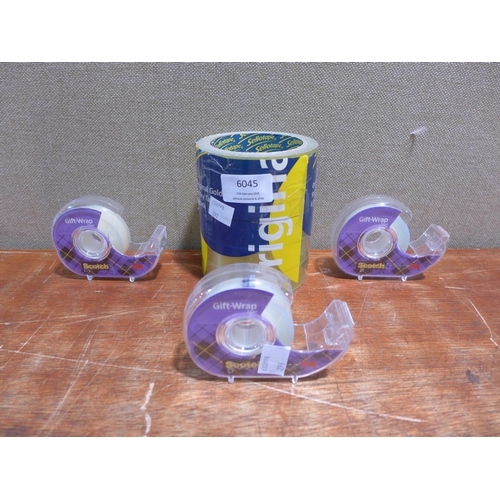 6045 - Sellotape and Three 3M tape dispensers (352-292,296) *This lot is subject to VAT