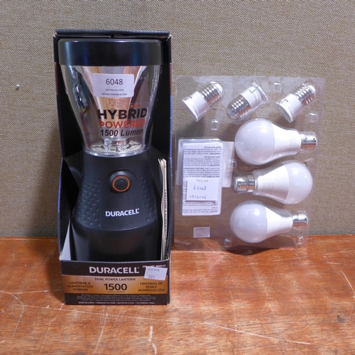 6048 - Feit LED smart Wi-Fi A60 bulbs and a Duracell lantern (351-175,203) *This lot is subject to VAT