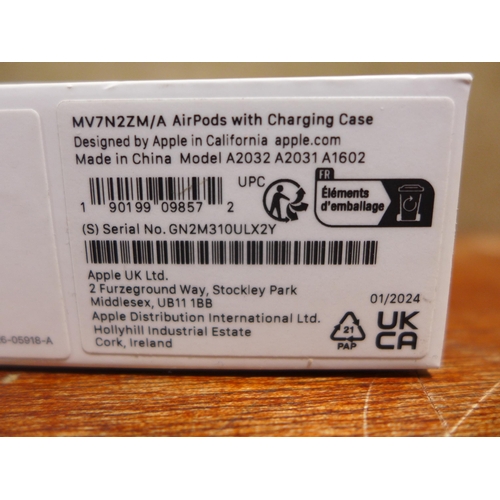 6075 - Apple AirPods with charging case (2nd generation) model no: mv7n2zm/a, Original RRP £99.99 + VAT (35... 