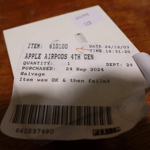 6096 - Apple AirPods with charging case (4th generation) (USB-C) model no: mxp63zm/a, Original RRP £99.99 +... 