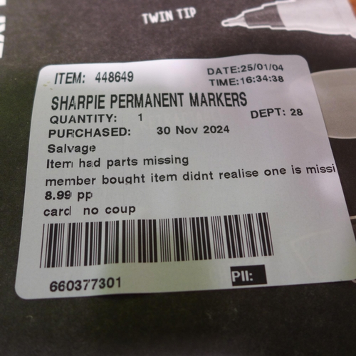 6119 - Two packs of Sharpie permanent markers  (352-209,429) *This lot is subject to VAT
