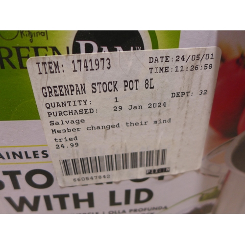 6177 - Greenpan 8L stock pot *This lot is subject to VAT