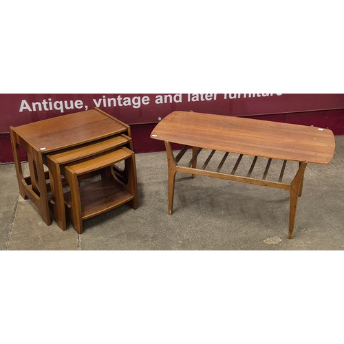 70 - A Nathan teak rectangular coffee table and a teak nest of tables