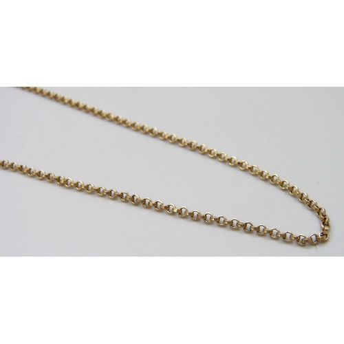 7082 - A 9ct gold belcher chain necklace, 4.7g, 46cm