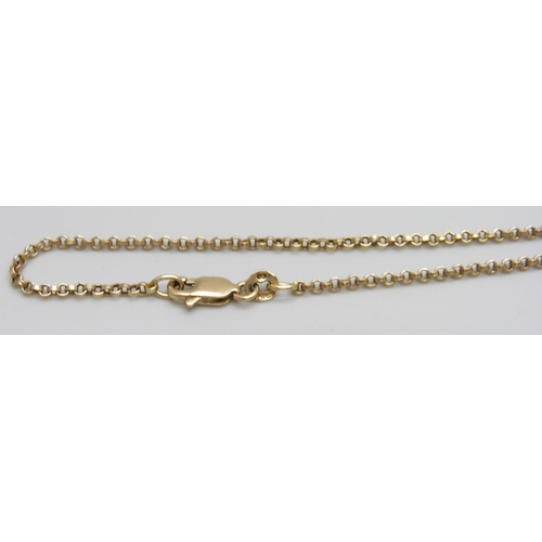 7082 - A 9ct gold belcher chain necklace, 4.7g, 46cm