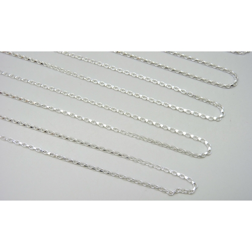 7092 - Five sterling silver belcher chain necklaces, 18 inch, 23g