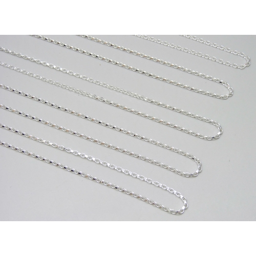 7095 - Five sterling silver belcher chain necklaces, 18 inch, 23g