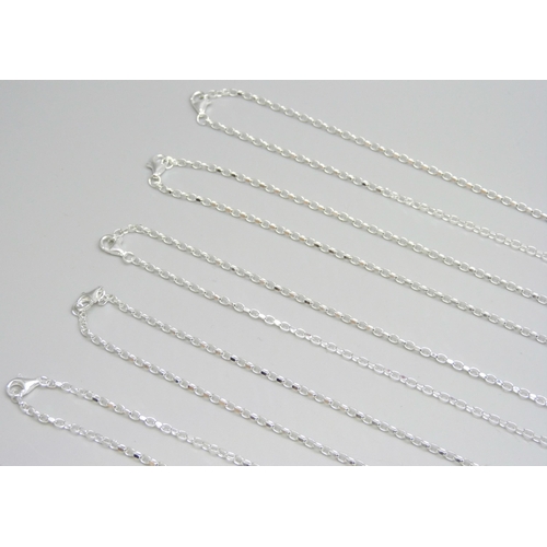 7095 - Five sterling silver belcher chain necklaces, 18 inch, 23g