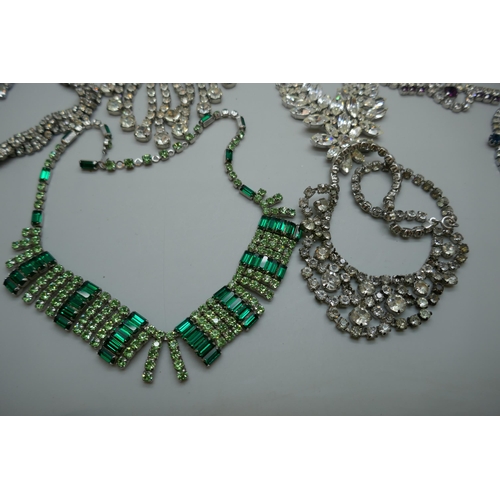 7157 - A collection of vintage paste set jewellery