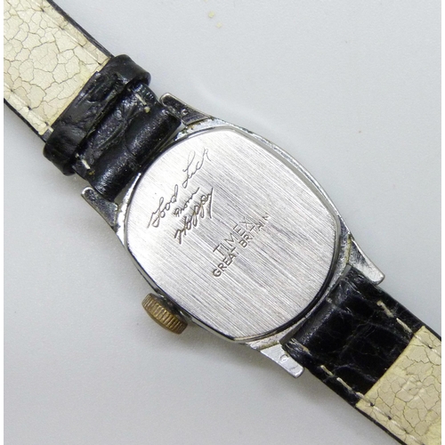 7185 - A Hopalong Cassidy Timex wristwatch, together with a Smiths watch