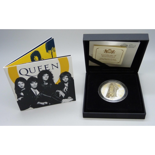 7194 - The Royal Mint Queen 2020 UK One Ounce silver proof .999 £2 coin, cased and with certificate